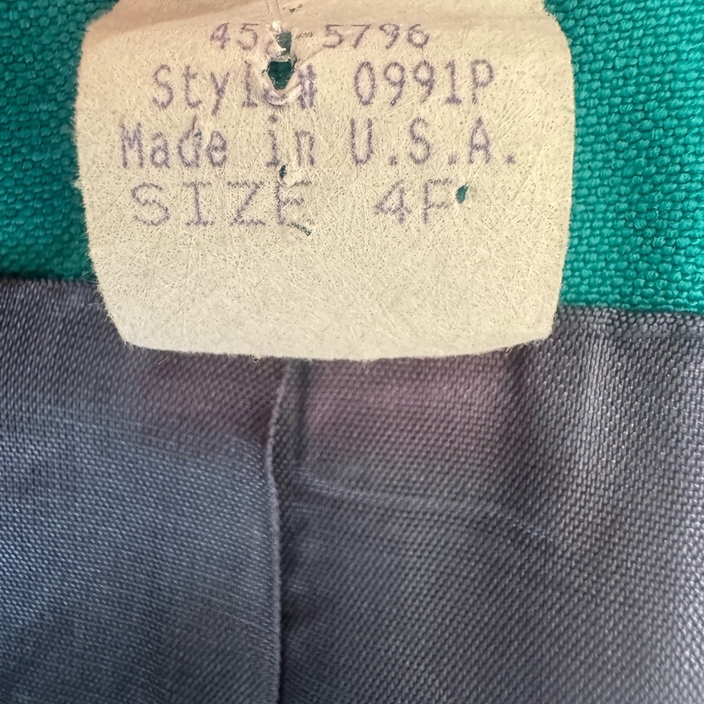 Worthington Emerald Green Petite Blazer 4P Collarless Work Office Career Jacket - Picture 7 of 8